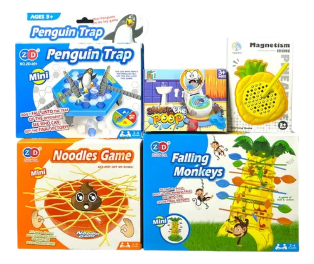 Pack 5 Juegos De Mesa Mini Familiar Entretenido Niños