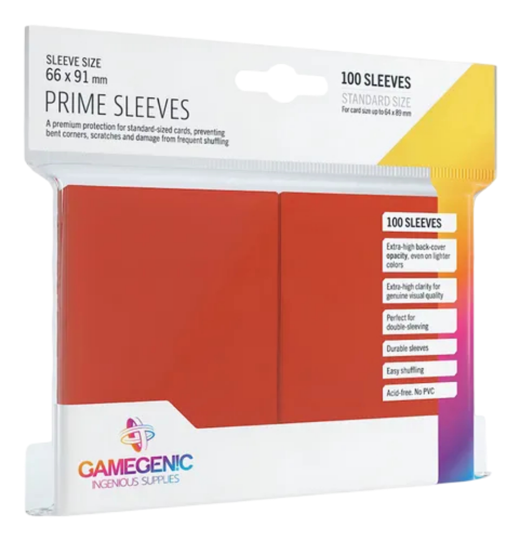 Gamegenic: Prime Sleeves (rojo) 100 unidades 64 X 89 mm